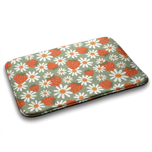 Bath mat Strawberries flowers