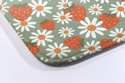 Bath mat Strawberries flowers