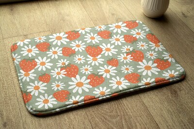 Bath mat Strawberries flowers