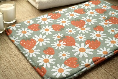 Bath mat Strawberries flowers