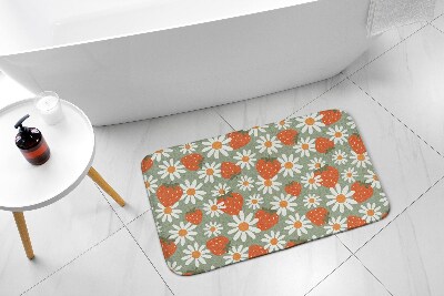 Bath mat Strawberries flowers