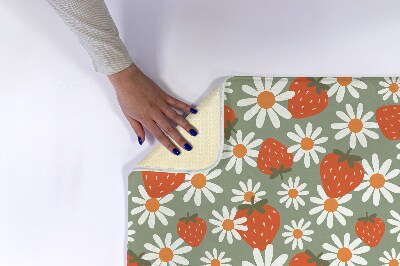 Bath mat Strawberries flowers