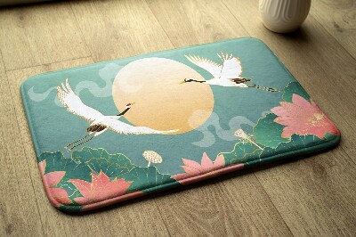 Bathmat Birds flowers