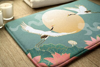 Bathmat Birds flowers