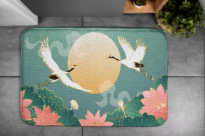 Bathmat Birds flowers