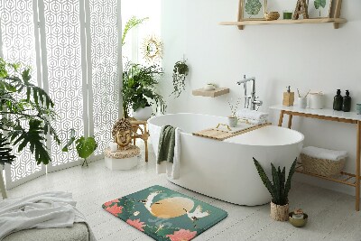 Bathmat Birds flowers