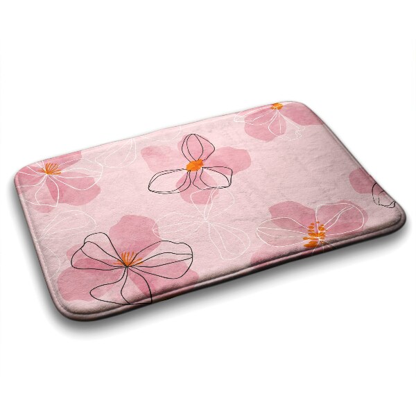 Bathmat Pink flowers