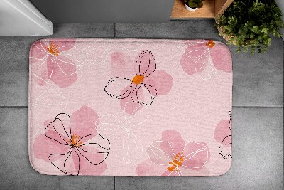 Bathmat Pink flowers