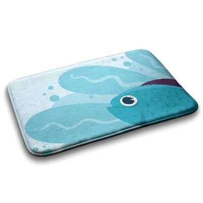 Bath rug Blue fish