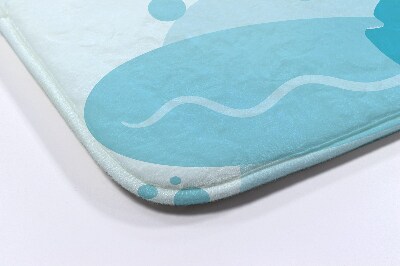 Bath rug Blue fish