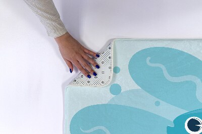 Bath rug Blue fish