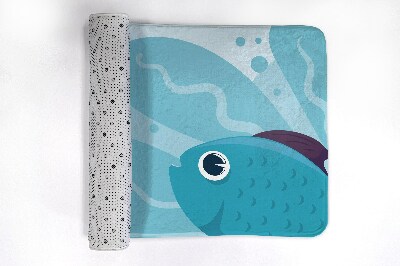 Bath rug Blue fish