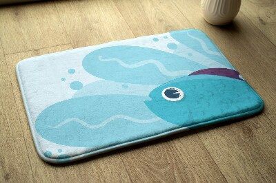 Bath rug Blue fish