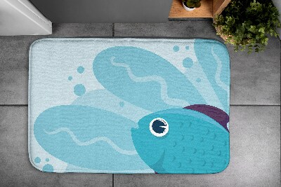 Bath rug Blue fish