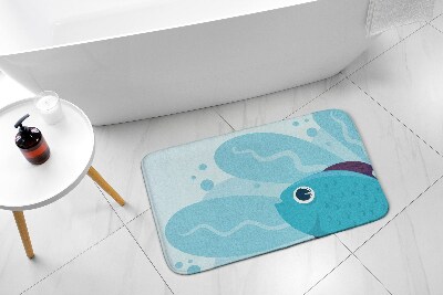 Bath rug Blue fish