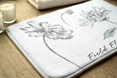 Non slip shower mat Sketch flowers