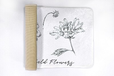 Non slip shower mat Sketch flowers