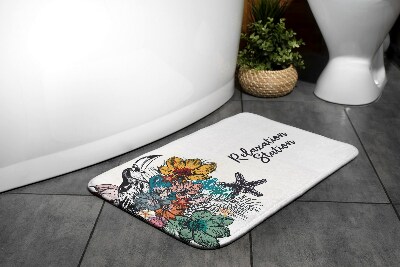 Bathmat Birds flowers