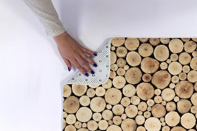 Bathroom rug Wooden logs