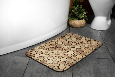 Bathroom rug Wooden logs