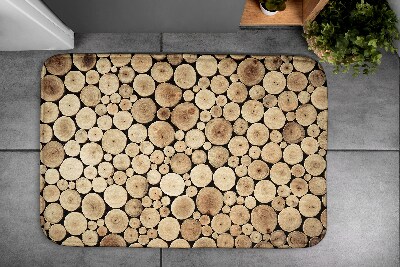 Bathroom rug Wooden logs