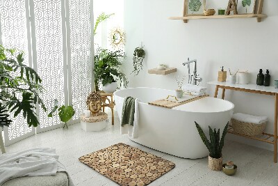 Bathroom rug Wooden logs