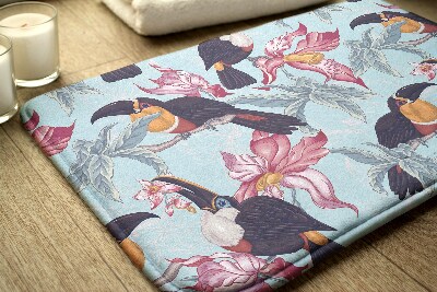 Bathroom rug Birds flowers