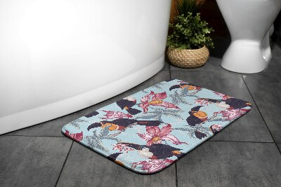 Bathroom rug Birds flowers