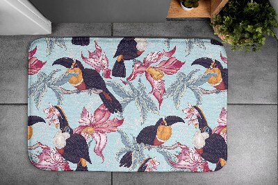 Bathroom rug Birds flowers