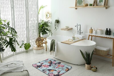 Bathroom rug Birds flowers