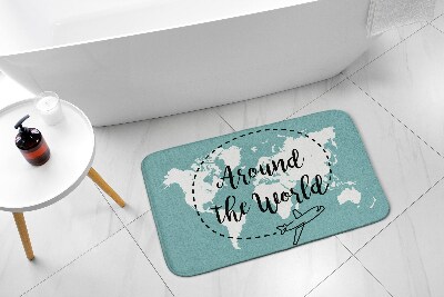 Non slip shower mat World map