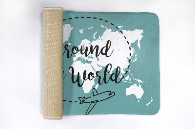 Non slip shower mat World map