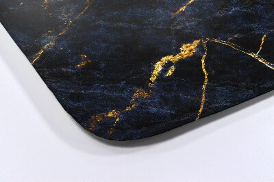 Bathroom rug Navy blue marble