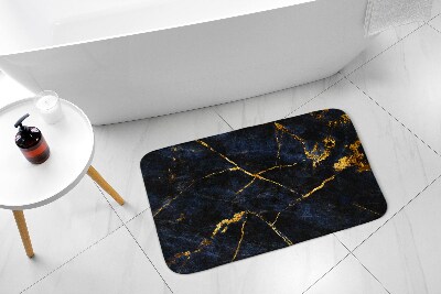 Bathroom rug Navy blue marble