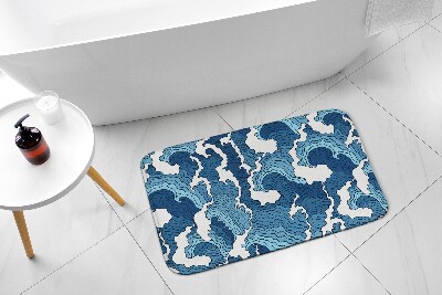 Bathroom carpet Japanese waves