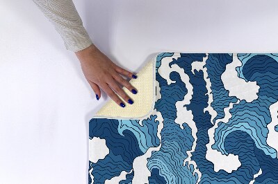 Bathroom carpet Japanese waves