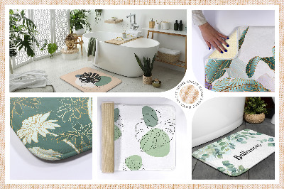Bathroom mat Pattern leaves