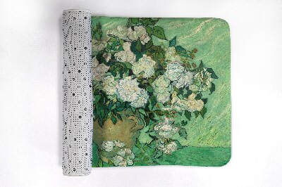 Bathroom rug Van gogh roses