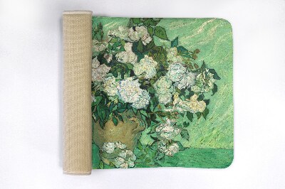 Bathroom rug Van gogh roses