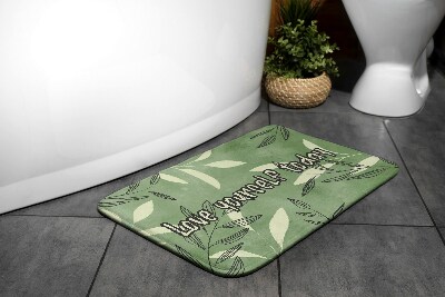 Bath mat Watercolor leaves