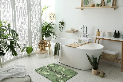 Bath mat Watercolor leaves