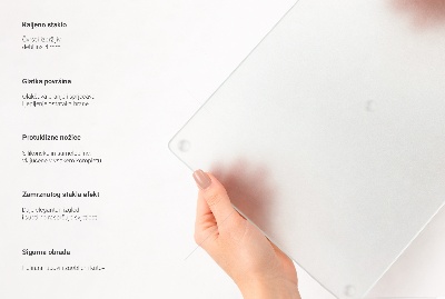 Glass kitchen board in a double semi-transparent design