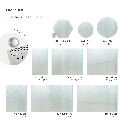 Glass chopping board in a rectangular semi-transparent design