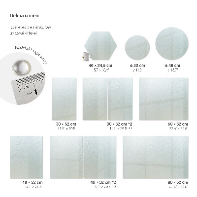 Glass chopping board in a rectangular semi-transparent design