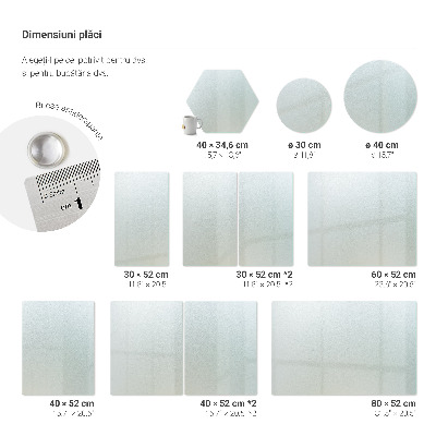 Glass chopping board in a rectangular semi-transparent design