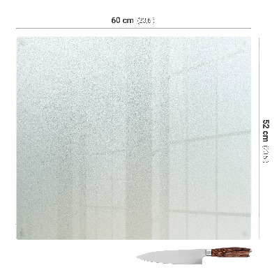 Glass chopping board in a rectangular semi-transparent design