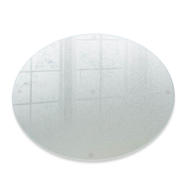 Chopping board glass with a round frosted surface
