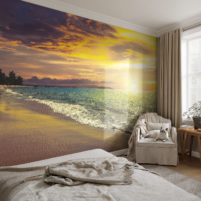 Wall mural Beach at sunset
