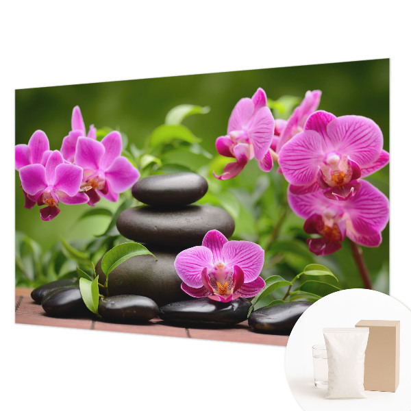 Decorative wall mural for living room Orchid stones