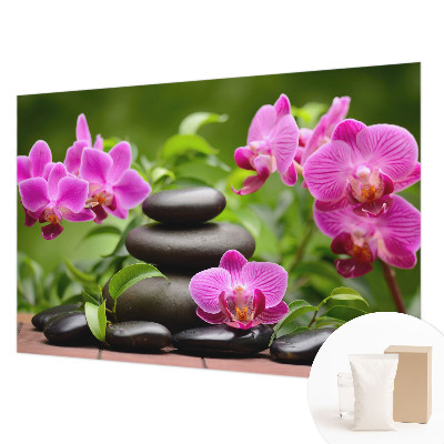 Decorative wall mural for living room Orchid stones